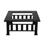 Steel Outdoor Fire Pit and BBQ Grill Table with Mesh Dome 81cm