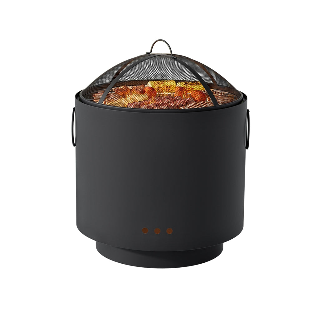 OEM Portable Outdoor Fire Pit BBQ 2 in 1 with Grill, Mesh Lid and Deep Bowl