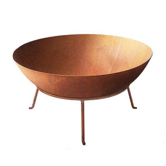 70cm Rustic Outdoor Fire Pit Bowl with Deep Dish Design and Steel Construction