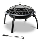 OEM Portable Outdoor Fire Pit BBQ Grill with Mesh Dome for Patio and Camping 56cm