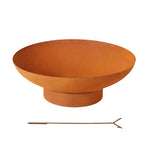 OEM Outdoor Fire Pit Iron Bowl with Natural Rust Finish and Poker 80cm