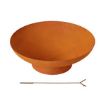 OEM Outdoor Fire Pit Iron Bowl with Natural Rust Finish and Poker 80cm