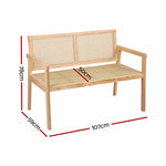 OEM Outdoor Garden Bench with Rubberwood Frame and Woven Seat 107cm