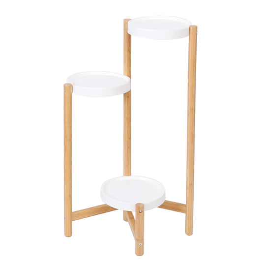 Tall Bamboo Plant Stand 3 Tier Corner Plant Display Rack for Indoor Home Garden