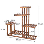 OEM Wooden 6 Tier Plant Stand Display Rack with Multi-Level Shelves for Garden Patio
