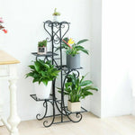 Heavy Duty 5-Tier Metal Plant Display Rack for Balcony Patio Garden Indoor Plants