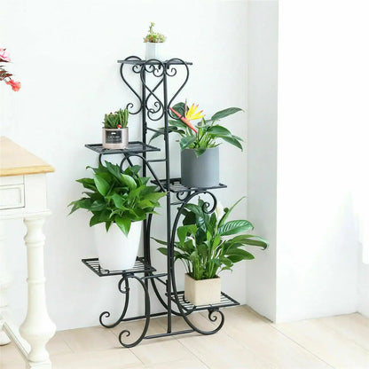Heavy Duty 5-Tier Metal Plant Display Rack for Balcony Patio Garden Indoor Plants
