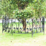Black Decorative Garden Fence Panels 5 Pack Metal Border Edging for Lawn Patio Pathway