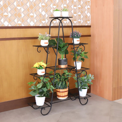 9 Tier Multilayer Metal Plant Stand for Indoor Outdoor Patio Garden Flower Pot Display Rack