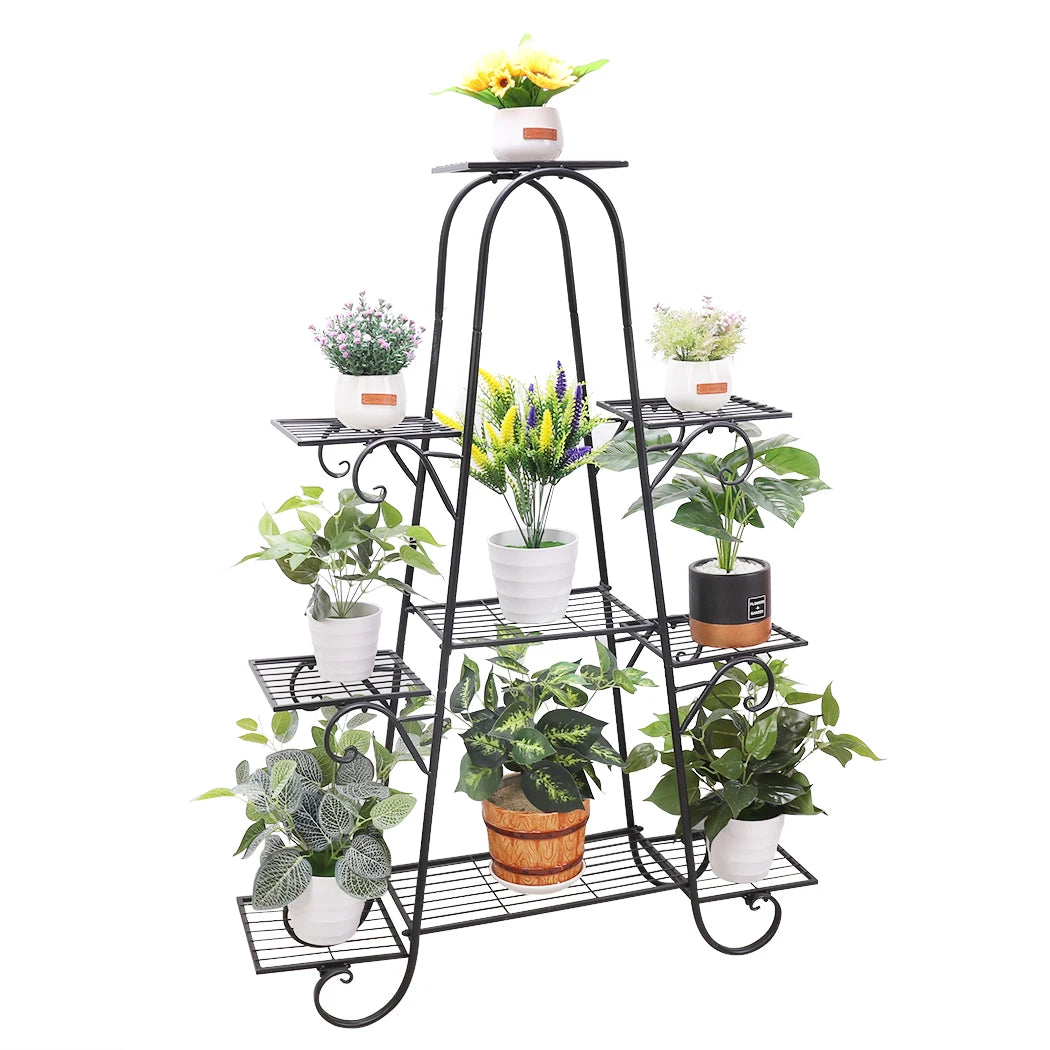9 Tier Multilayer Metal Plant Stand for Indoor Outdoor Patio Garden Flower Pot Display Rack