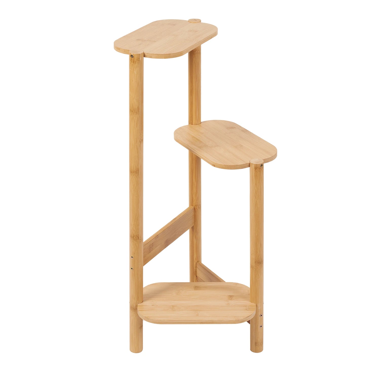 Bamboo Corner Plant Stand 3 Tier Wooden Flower Pot Holder for Indoor Balcony Bedroom