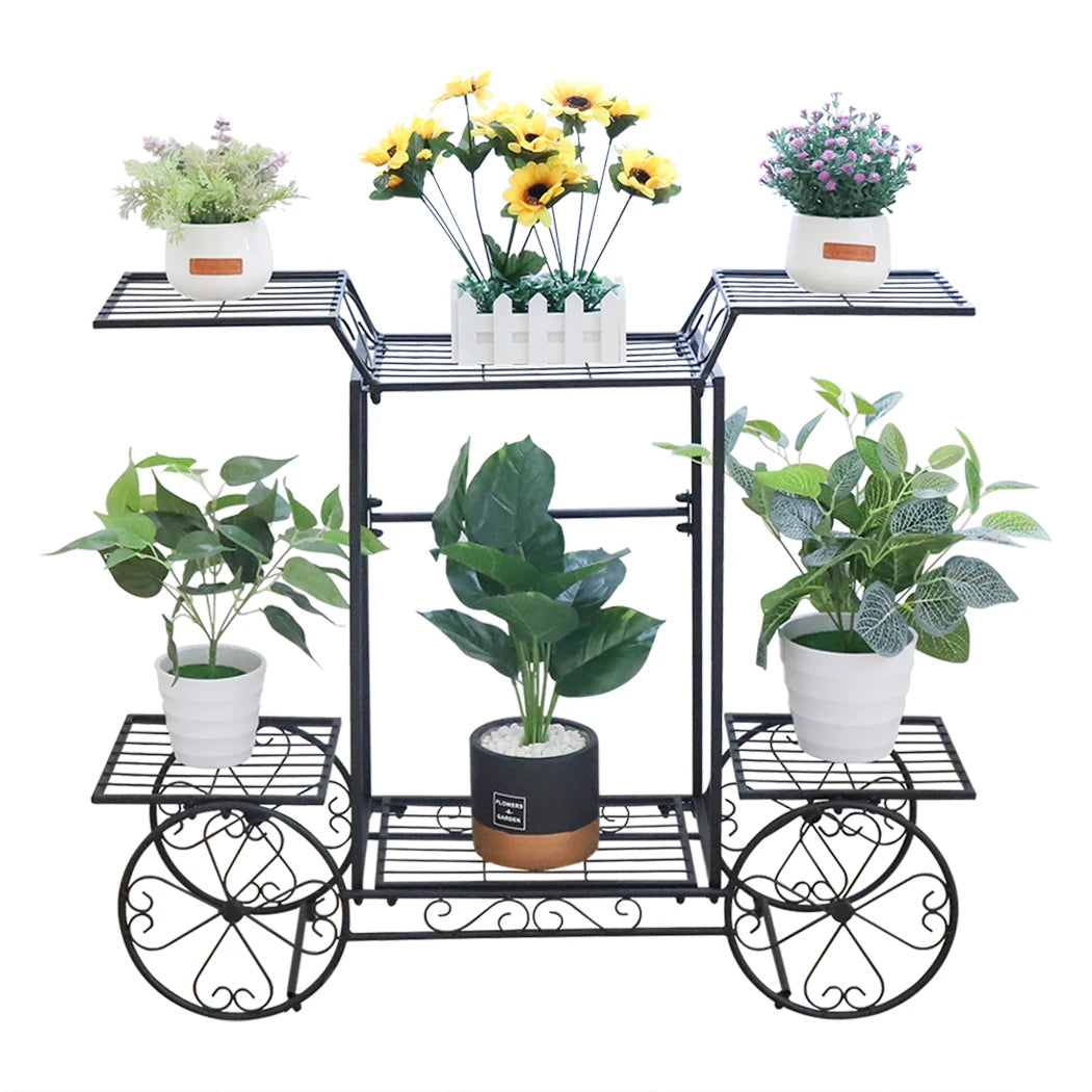 Large 6 Tier Metal Plant Shelf Multi Layer Flower Pot Holder for Patio Living Room Balcony