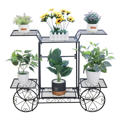Large 6 Tier Metal Plant Shelf Multi Layer Flower Pot Holder for Patio Living Room Balcony