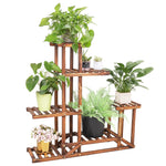 OEM Wooden 6 Tier Plant Stand Display Rack with Multi-Level Shelves for Garden Patio