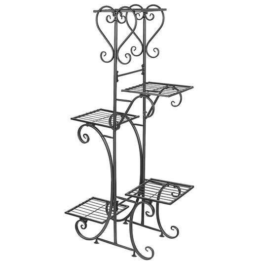 Heavy Duty 5-Tier Metal Plant Display Rack for Balcony Patio Garden Indoor Plants