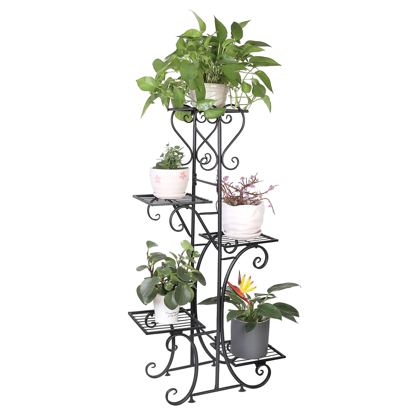 Heavy Duty 5-Tier Metal Plant Display Rack for Balcony Patio Garden Indoor Plants