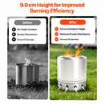 OEM Portable Stainless Steel Fire Pit Support Stand with Ventilated Raised Base 49.5cm