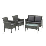 OEM Outdoor Rattan Sofa Set with Cushions and Coffee Table Grey 4-Piece