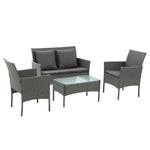 OEM Outdoor Rattan Sofa Set with Cushions and Coffee Table Grey 4-Piece