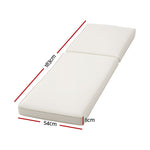 OEM Outdoor Chaise Lounge Cushion Beige Foldable Sunbed Chair Pad 183 x 54 cm