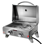 OEM Portable Stainless Steel 2 Burner Gas BBQ with Carry Handle