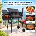 OEM 2-in-1 Outdoor BBQ Grill & Offset Smoker 115 x 53 x 114cm