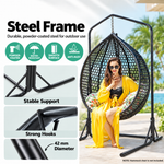 OEM Freestanding Steel Hammock Chair Stand Black 140 x 205 cm
