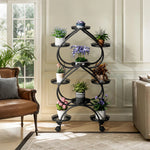 OEM Multifunctional 6 Tier Metal Plant Shelf Indoor Outdoor Flower Pot Stand Display Rack