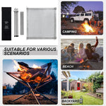 OEM Portable Camping Fire Pit Grill with Stainless Steel Mesh – Foldable Outdoor Bonfire Rack 56 cm