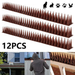 Bird Spikes Fence Wall Anti Climb Strips for Birds Cats Outdoor Deterrent 12PCS