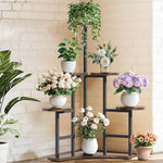 OEM Multi Tier Plant Stand with Wheels Metal Indoor Planter Organizer Rack