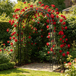 OEM Tall Metal Garden Arch Trellis for Climbing Plants and Events Black 215cm