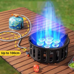 Portable 7-Core Camping Gas Stove with Windproof Design and Electronic Ignition
