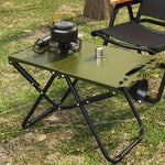 Portable Folding Table Carbon Steel Picnic Camping Table for Beach and Outdoor Green