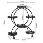 Rolling Metal Plant Holder 6 Tier Flower Pot Display Rack for Indoor Outdoor Use