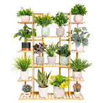OEM Large Bamboo Plant Stand Multi-Level Planter Organizer for Indoor Outdoor Use