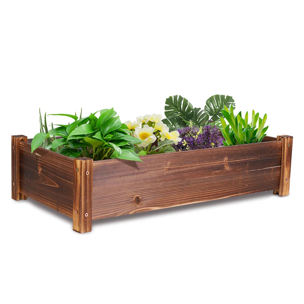OEM Pine Wood Raised Garden Planter Box for Vegetables Herbs Flowers Outdoor Patio 65cm