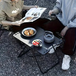Portable Folding Table Carbon Steel Picnic Camping Table for Beach and Outdoor Black