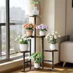 OEM Multi Tier Plant Stand with Wheels Metal Indoor Planter Organizer Rack