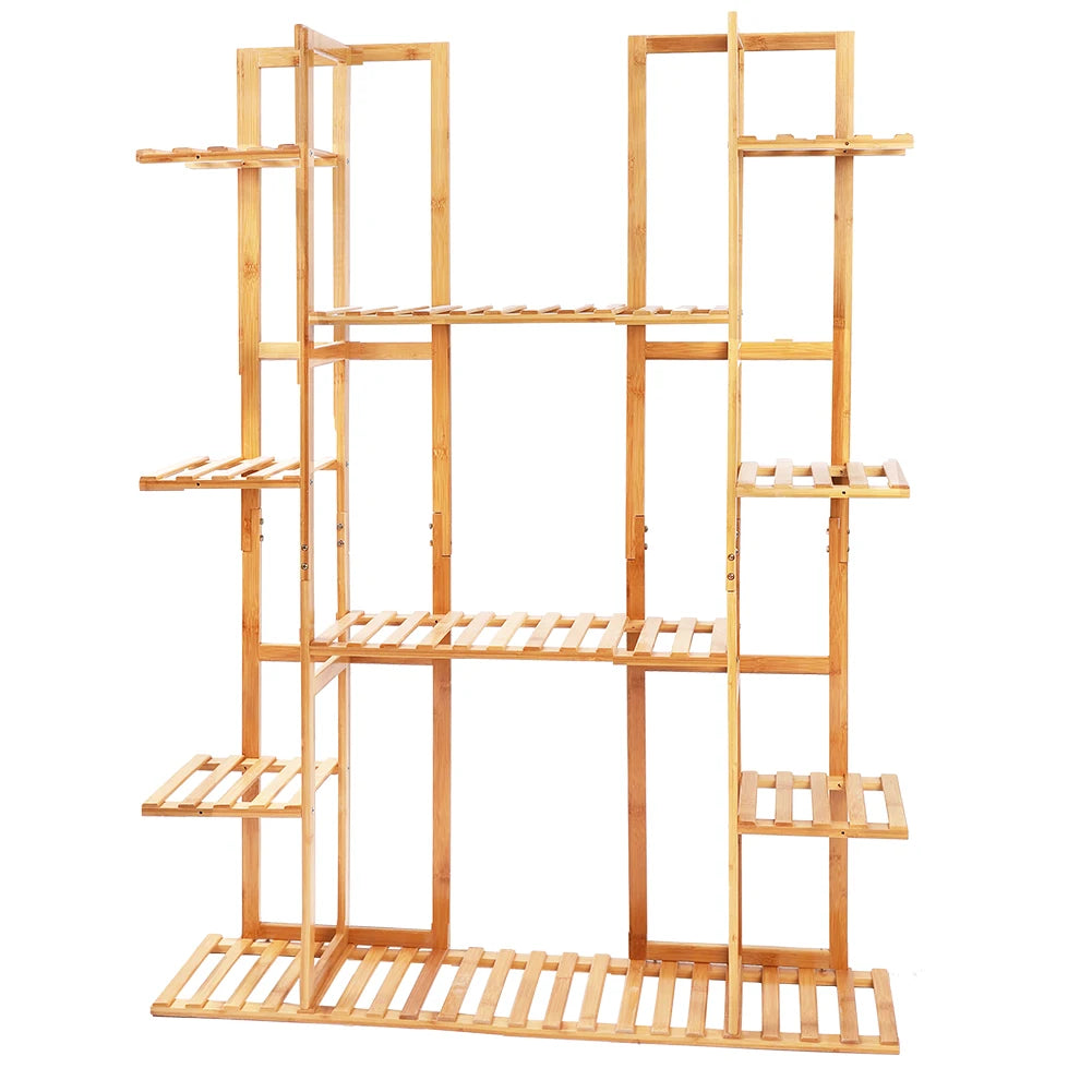 OEM Large Bamboo Plant Stand Multi-Level Planter Organizer for Indoor Outdoor Use