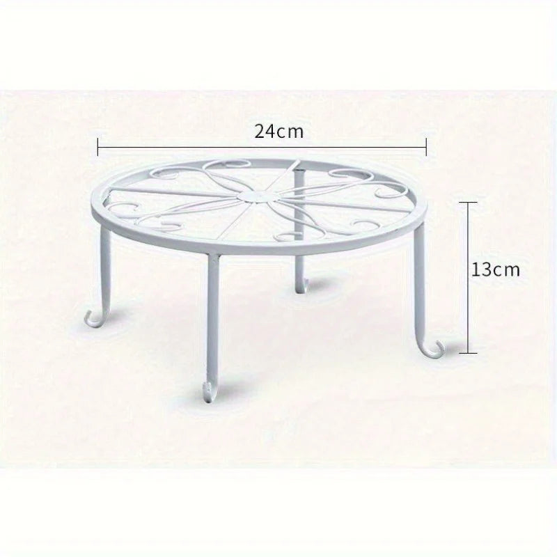 OEM Heavy Duty Round Metal Plant Stand for Indoor Outdoor Planters Pots and Garden Display White