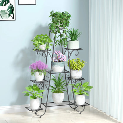 9 Tier Multilayer Metal Plant Stand for Indoor Outdoor Patio Garden Flower Pot Display Rack