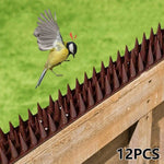 Bird Spikes Fence Wall Anti Climb Strips for Birds Cats Outdoor Deterrent 12PCS