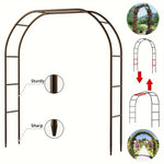 Metal Garden Arch Frame Steel Arch for Climbing Plants Outdoor Lawn Decor 195 - 240cm