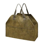 OEM Portable Canvas Firewood Log Carrier Bag Large Capacity Foldable Wood Storage Tote