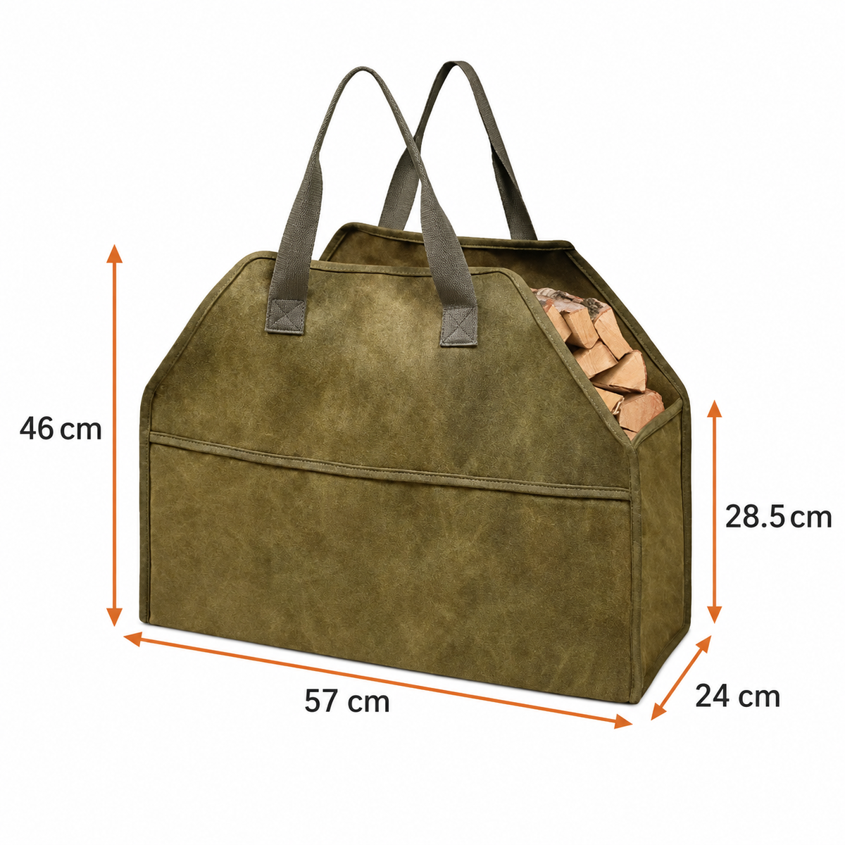 OEM Portable Canvas Firewood Log Carrier Bag Large Capacity Foldable Wood Storage Tote