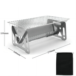 Stainless Steel Camping BBQ Grill Rack for Firewood Stove 27cm x 16cm x 13cm
