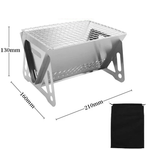 Stainless Steel Camping BBQ Grill Rack for Firewood Stove 21cm x 16cm x 13cm