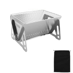 Stainless Steel Camping BBQ Grill Rack for Firewood Stove 21cm x 16cm x 13cm