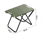 Portable Folding Table Carbon Steel Picnic Camping Table for Beach and Outdoor Green